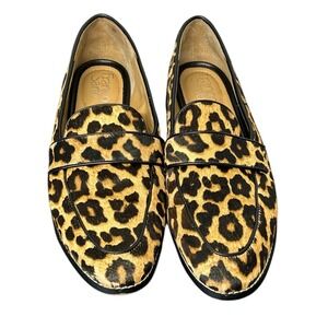 FRANCO SARTO Hudley Leopard Animal Print Loafers Women's Size 8